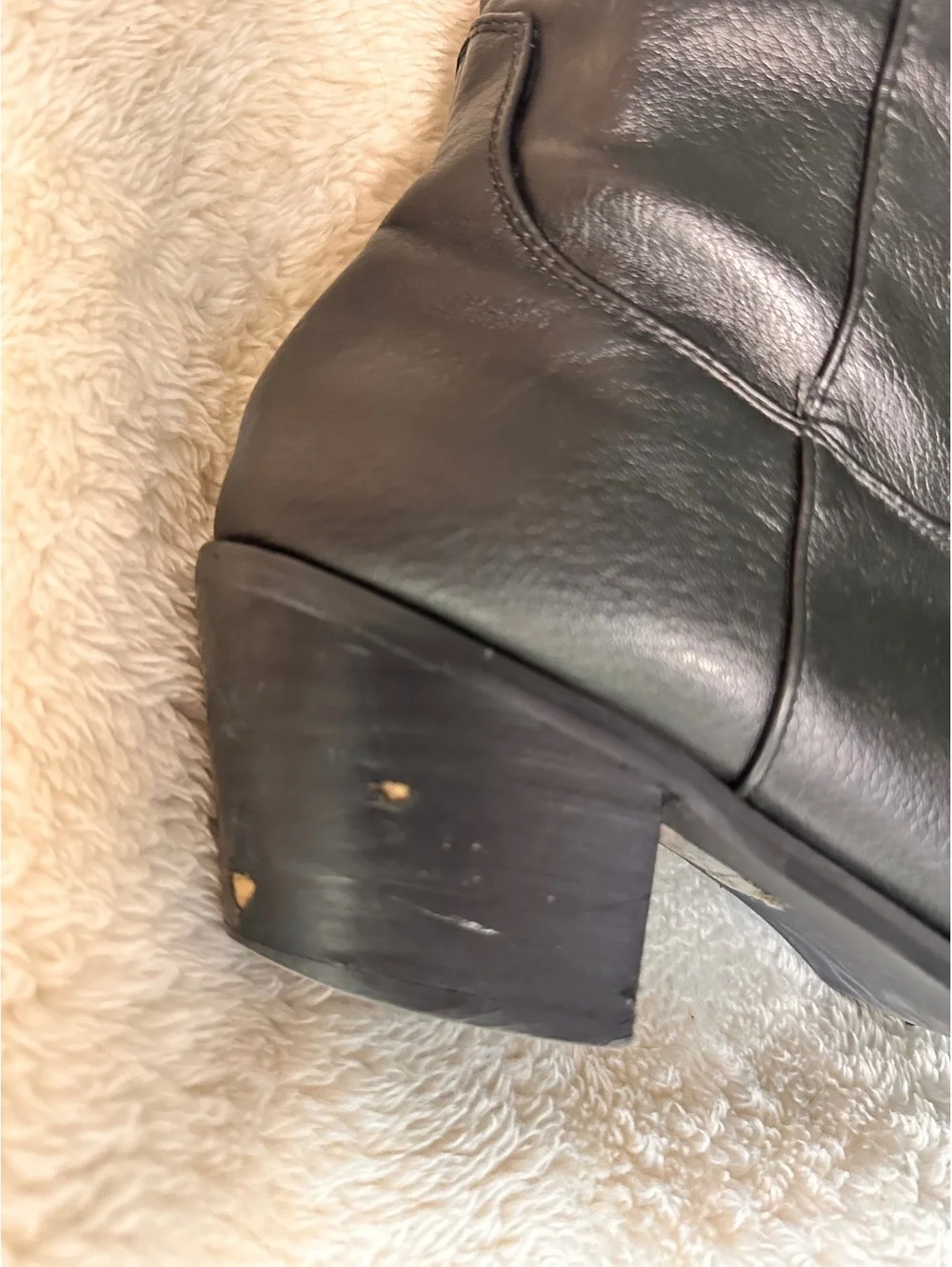 Women’s Black Western Cowboy Boots – Size 8 – Tall Embroidered Pointed Toe